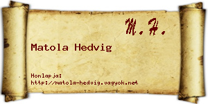 Matola Hedvig névjegykártya